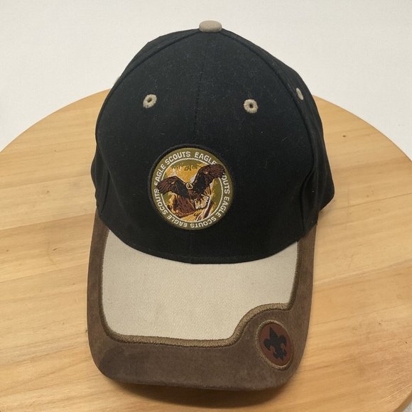 Vintage BSA Eagle Scout Hat, Black and Brown Adjustable Hat Baseball Cap EXC - Picture 6 of 7